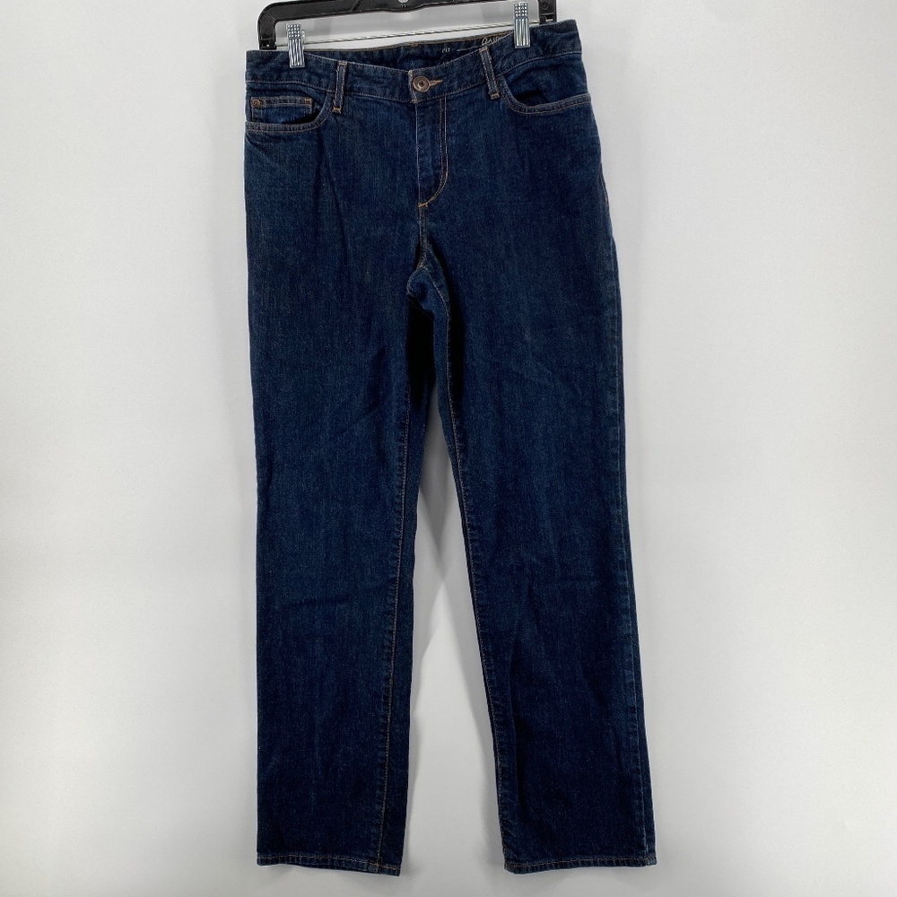 Eddie Bauer Jeans Women's Size 10 Specially Died Blue Denim Button Zip Closure